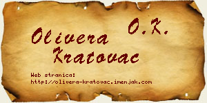 Olivera Kratovac vizit kartica